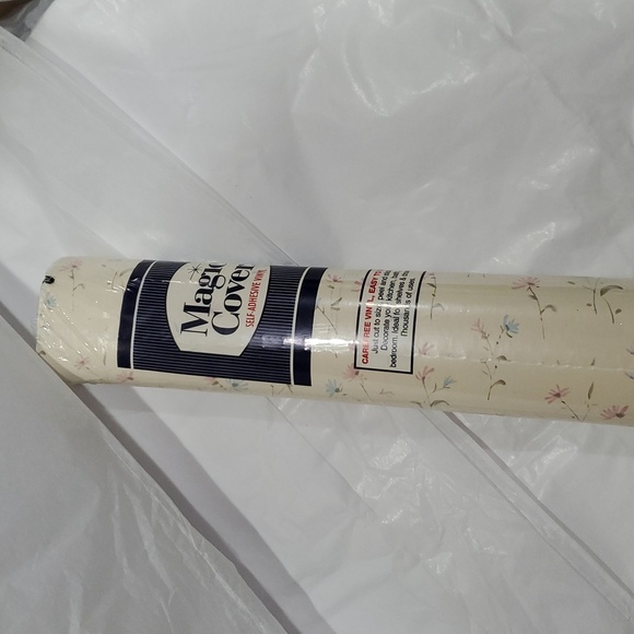 Magic cover self-adhesive 8 yard winsord beige cottage floral shelf drawer liner - Picture 6 of 12